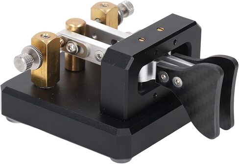 AqxReight Morse Key Double Paddle CW Teleg Tapper للتدريب من السهل على Inst و 5 مم ستيريو (أسود) in Saudi Arabia