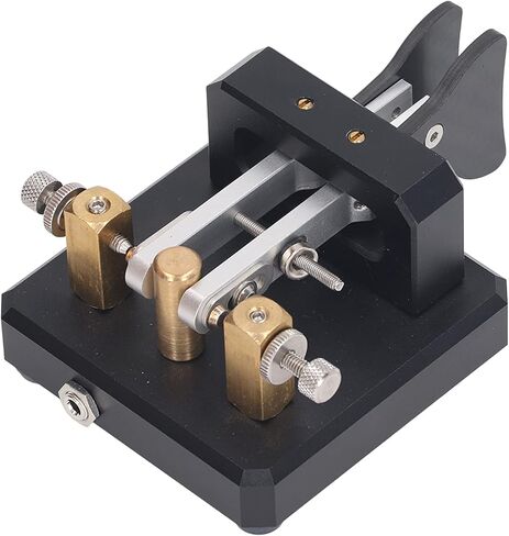 AqxReight Morse Key Double Paddle CW Teleg Tapper للتدريب من السهل على Inst و 5 مم ستيريو (أسود) in Saudi Arabia