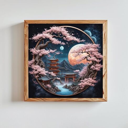 DREAM MOON TREE CASTLE موضوع مجموعة الطلاء غرزة ، الحرف اليدوية للفنون ، 11CT Cross Schitch Decorative Painting ، Giftmed Handmade. الحرف التطريز لزينة المنزل (اللون ب) in Kuwait