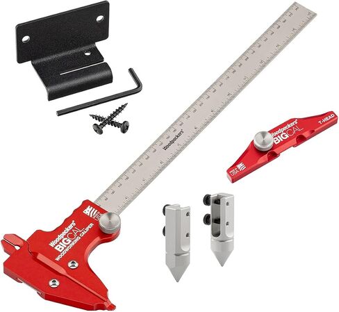 Woodpeckers Bigcal Woodworking Calipers مجموعة Deluxe ، 12in/300mm و 24in/600mm ، مصنوعة الولايات المتحدة ، مراجع وخارجية مراجع وعمق - BC -DLX in Kuwait
