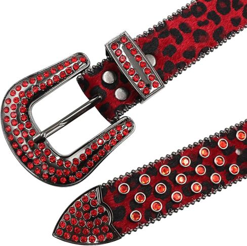 حزام حجر الراين النمر بطبعة أحزمة bling للنساء الفاخرة bb y2k cowgirl أحزمة لجينز ، حزام الهدايا في المهرجان in Saudi Arabia