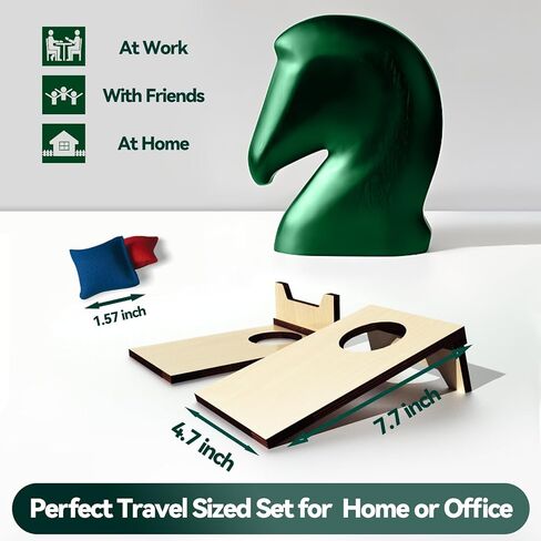 2PCS Mini Tabletop Cornhole Boards, 4.7" W x 7.7" L Wooden Desktop Toss Game with 8 Bean Bags, Portable Game Set for Travel Home in Kuwait