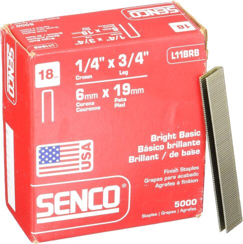 Senco L11brb 18 Gauge by 1/4 "Crown by 3/4" Staples Bright Basic Staples (5 ، 000per Box) in Saudi Arabia