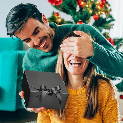 Unicopak 6 Pack 8x8x4 صناديق هدايا بيضاء مع أغطية للهدايا مربع هدايا بيضاء للهدايا للهدايا حفل زفاف عيد ميلاد مربع اقتراح in Kuwait