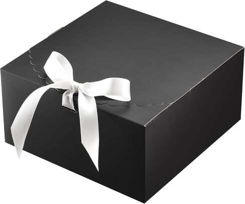 Unicopak 6 Pack 8x8x4 صناديق هدايا بيضاء مع أغطية للهدايا مربع هدايا بيضاء للهدايا للهدايا حفل زفاف عيد ميلاد مربع اقتراح in Kuwait