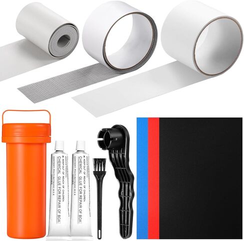 تشمل مجموعة إصلاح القوارب القابلة للنفخ Gejoy 3 × تصحيح PVC ، شريط إصلاح 1 × ، 1 × بقع كاياك ، شريط تصحيح TPU واضح 1 × 2 × 30 مل و 1 × طقم الصيانة لقوارب الطوافة القابلة للضخمة زورق زورق in Saudi Arabia