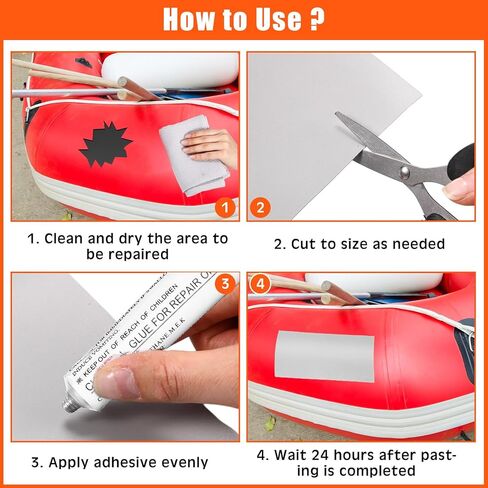 تشمل مجموعة إصلاح القوارب القابلة للنفخ Gejoy 3 × تصحيح PVC ، شريط إصلاح 1 × ، 1 × بقع كاياك ، شريط تصحيح TPU واضح 1 × 2 × 30 مل و 1 × طقم الصيانة لقوارب الطوافة القابلة للضخمة زورق زورق in Saudi Arabia