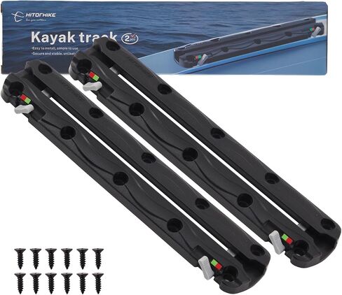 Hitorhike Pro Kayak Fishing Track with Manual Lock - All-Water Ready Rail System, Fast Installation for Rods Finders Cups - Fits Kayaks Jon Boats and Small Boats in Saudi Arabia