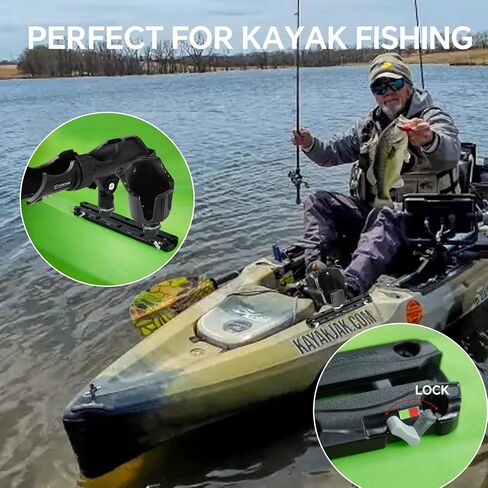 Hitorhike Pro Kayak Fishing Track with Manual Lock - All-Water Ready Rail System, Fast Installation for Rods Finders Cups - Fits Kayaks Jon Boats and Small Boats in Saudi Arabia