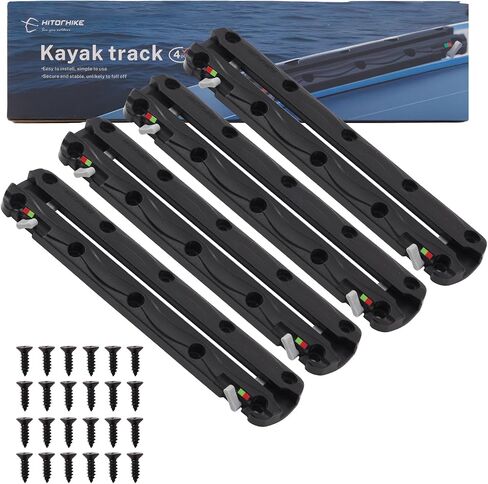 Hitorhike Pro Kayak Fishing Track with Manual Lock - All-Water Ready Rail System, Fast Installation for Rods Finders Cups - Fits Kayaks Jon Boats and Small Boats in Saudi Arabia