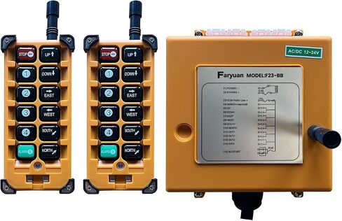 F23-BB Industrial Remote Controller, 8 Buttons Switches Hoist Crane Control Lift Remote Control with Two Transmitter and One Receiver (F23-BB 2 Transmitter 12-48V DC) in Saudi Arabia