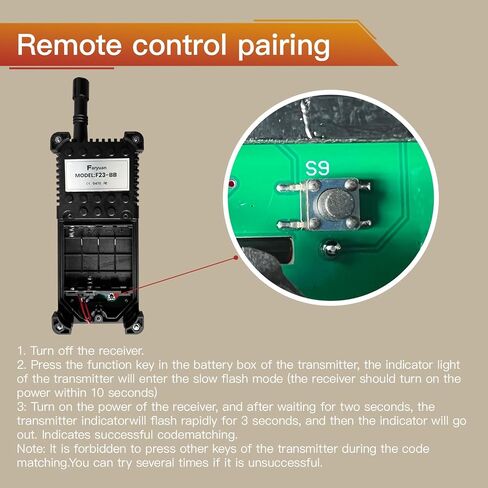 F23-BB Industrial Remote Controller, 8 Buttons Switches Hoist Crane Control Lift Remote Control with Two Transmitter and One Receiver (F23-BB 2 Transmitter 12-48V DC) in Saudi Arabia