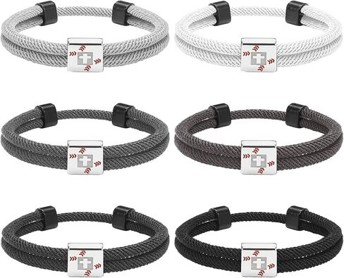 6 Pack Baseball Braided Cross Bracelets Strand for Teen Men Back to School Gift Christian Religious Stainless Steel Adjustable Rope Wristband Jesus Sport Jewelry Team Bulk for Player Coaches in Saudi Arabia