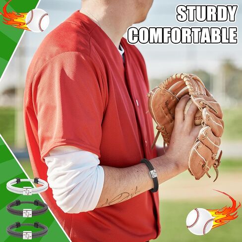 6 Pack Baseball Braided Cross Bracelets Strand for Teen Men Back to School Gift Christian Religious Stainless Steel Adjustable Rope Wristband Jesus Sport Jewelry Team Bulk for Player Coaches in Saudi Arabia