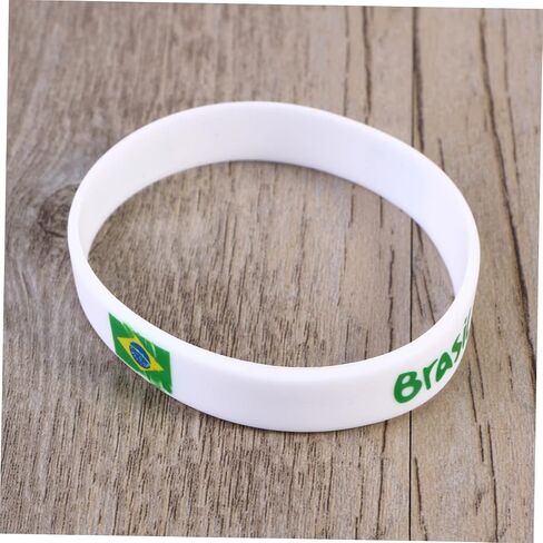 Imikeya 6pcs السيليكون البرازيلي Flag Wristbands - للأحداث الرياضية والاحتفالات ، 6.50 × 6.50x1.60 سم ، السيليكون ، لا الأحجار الكريمة in Kuwait