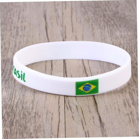 Imikeya 6pcs السيليكون البرازيلي Flag Wristbands - للأحداث الرياضية والاحتفالات ، 6.50 × 6.50x1.60 سم ، السيليكون ، لا الأحجار الكريمة in Kuwait