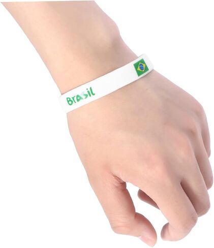 Imikeya 6pcs السيليكون البرازيلي Flag Wristbands - للأحداث الرياضية والاحتفالات ، 6.50 × 6.50x1.60 سم ، السيليكون ، لا الأحجار الكريمة in Kuwait