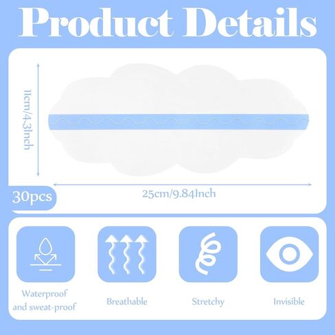 Bonuci 30 Pcs Tummy Lift Tapes, 9.8 x 4.3 Inch Invisible Waterproof Oval Lift Cellulite Adhesive Bikini Tuck Swimsuit Tapes for Women Skin Lifting Inner Tummy Breast Thigh Belly Sagging Loose Beauty in Kuwait