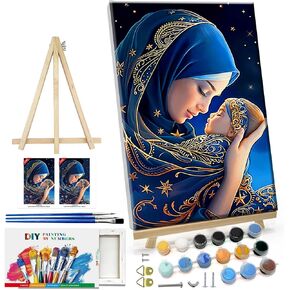 ATDMS Paint by Numbers Kits for Adult with Frame DIY Mountain Paint by Number with Easel Acrylic Landscape Oil Painting by Number for Wall Hanging Home Room Decor 7.87x11.81 Inch in Saudi Arabia