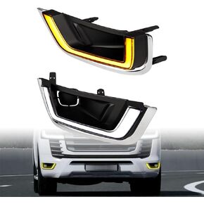 amopacorp for 2024 2025 Toyota Tacoma SR SR5 TRD Sport Limited Trailhunter Car Exterior Accessories Fog Lamp Kits Sequential White LED DRL Daytime Running Lights with Amber Turn Signal 2PCS in Kuwait