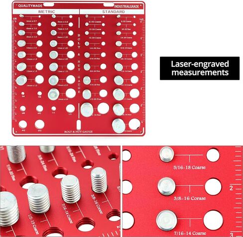 QWORK Universal Precision Thread Checker Board - Aluminium 6061 & SUS 304 Stainless Steel, 42 Sizes in Saudi Arabia