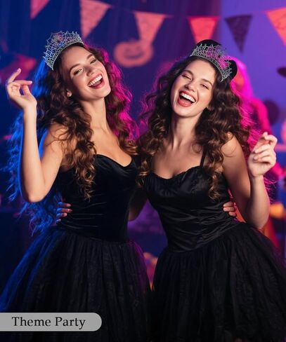 Gothic Black Crown for Women Spider Web Crystal Tiaras Rhinestone Queen Crown Headpiece for Halloween Cosplay Costume Party Hair Accessories Photo Props in Kuwait