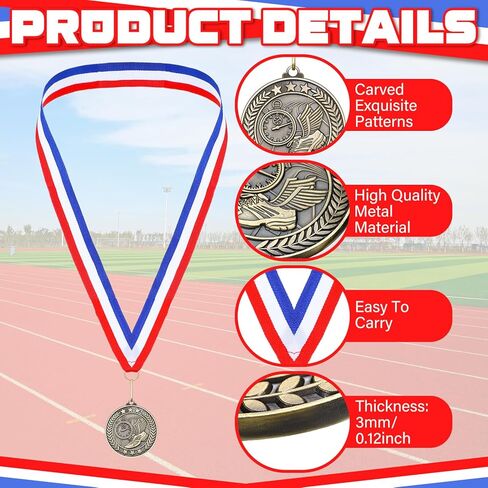 remouuly 30/60/100 PCS Track Award Medals Bulk 2 '' Trophy Track and Field Medals Race First Present مع Gerct Ribbons Gown in Saudi Arabia