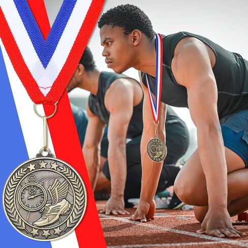 remouuly 30/60/100 PCS Track Award Medals Bulk 2 '' Trophy Track and Field Medals Race First Present مع Gerct Ribbons Gown in Saudi Arabia