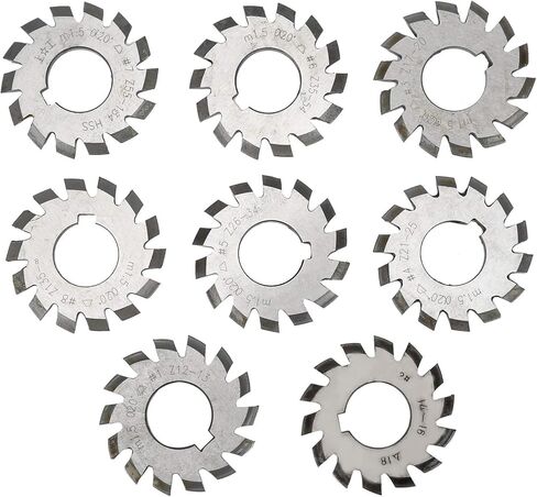 High Speed Steel Gear Cutter Cutting Tool Industrial Supplies M1.5 20° 5mm 6mm 8Pcs Gear Cutter in Saudi Arabia