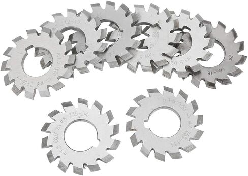 High Speed Steel Gear Cutter Cutting Tool Industrial Supplies M1.5 20° 5mm 6mm 8Pcs Gear Cutter in Saudi Arabia