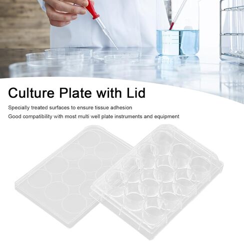 Sterile Petri Dishes,10 PCS Thickness Uniform Highly Transparent Culture Plate Tissue Culcure Plate with Lids for Laboratory Biology Room (6-Hole) in Saudi Arabia