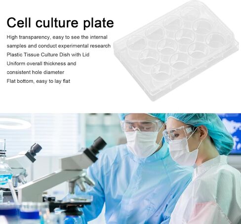 Sterile Petri Dishes,10 PCS Thickness Uniform Highly Transparent Culture Plate Tissue Culcure Plate with Lids for Laboratory Biology Room (6-Hole) in Saudi Arabia