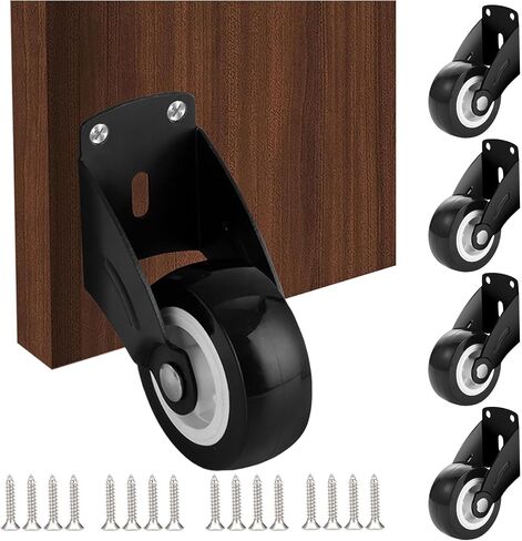 4Pcs Small Gate Wheel 2 Inch Wooden Gate Wheel, Anti-Sag Door Bottom Support Wheels with Mounting Screws, Vertical/Bottom Mounting Furniture fix Rollers in Kuwait