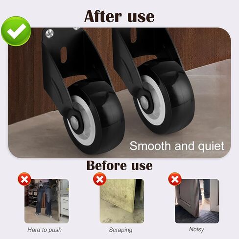 4Pcs Small Gate Wheel 2 Inch Wooden Gate Wheel, Anti-Sag Door Bottom Support Wheels with Mounting Screws, Vertical/Bottom Mounting Furniture fix Rollers in Kuwait