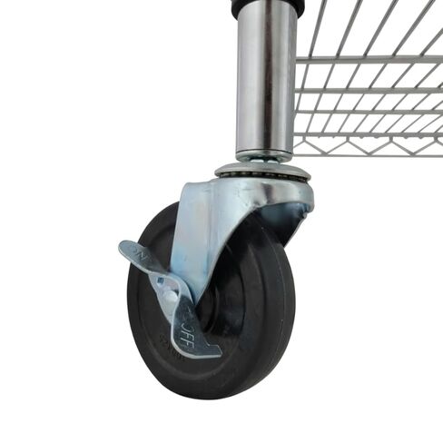 Crescent 800 LBS PRO Series, 4" Heavy Duty Caster Wheels, 3/8" x 1", 16 TPI Threaded Casters, Swiveling, Set of 4, 2 Locking and 2 Non-Locking Wheels with Brakes, for Racks, carts, trolleys in Saudi Arabia