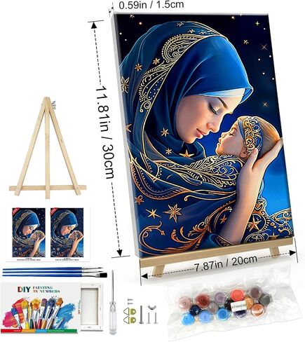 ATDMS Paint by Numbers Kits for Adult with Frame DIY Mountain Paint by Number with Easel Acrylic Landscape Oil Painting by Number for Wall Hanging Home Room Decor 7.87x11.81 Inch in Saudi Arabia