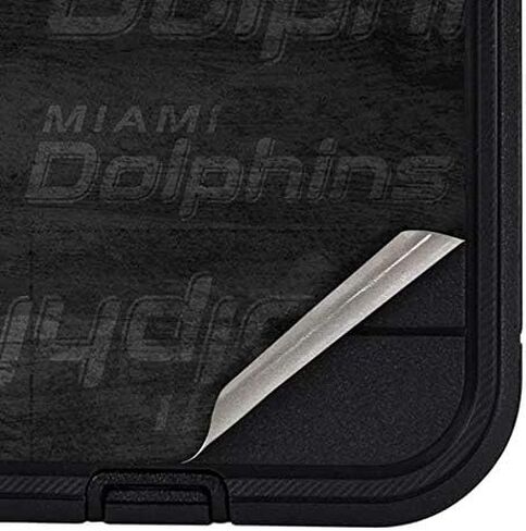 Skinit Skinit Phone Skin متوافق مع Case Otterbox Defender Pro لـ iPhone 12 - NFL Miami Dolphins بالأبيض والأسود المرخصة in Saudi Arabia