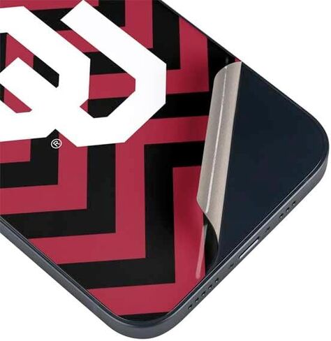Skinit Decal Phone Skin Compatible with iPhone 15 Plus - Officially Licensed University of Oklahoma Sooners Chevron Design in Saudi Arabia
