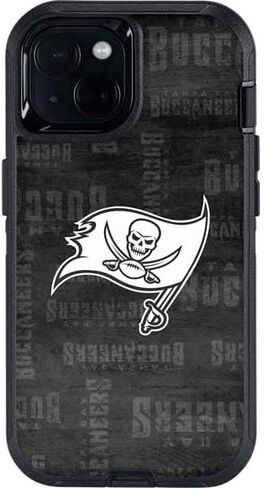 Skinit Skinit Phone Skin متوافق مع Otterbox Defender iPhone 15 - NFL Tampa Bay Buccaneers بالأبيض والرخص in Saudi Arabia