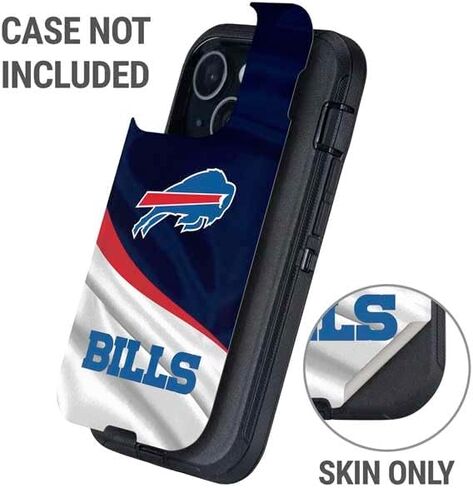 Skinit Skinit Phone Skin متوافق مع Otterbox Defender iPhone 15 - تصميم فواتير NFL Buffalo المرخص رسميًا in Saudi Arabia