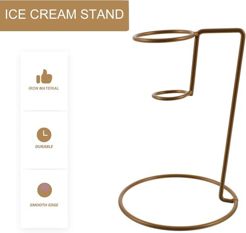 Magiclulu Iron Iric Ice Cone حامل حامل مخروط الثلج حامل حامل للآيس كريم وافل رف سعة 6.05 × 4.05 بوصة الذهب in Saudi Arabia