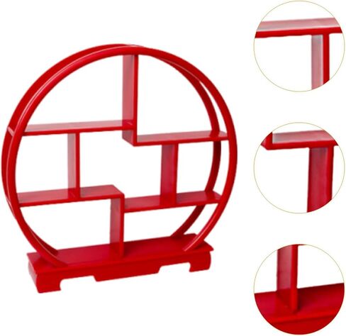 حلوى خشبية عرض الرف الشكل تخزين الرف منظم مخزن مخزن الصينية الصينية معروضة صينية سطح مكتب مطعم ، بني in Kuwait