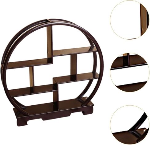 Wooden Dessert Display Shelf Figure Storage Rack Pantry Organizer Chinese Style Chinese Display Stand for Restaurant Desktop , brown in Saudi Arabia