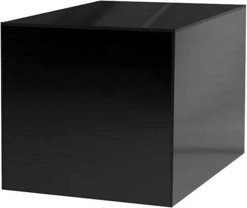 8" Acrylic Display Riser Box with One Open Side No Lid Versatile Glossy Black Square Lucite Retail Product Platform or Merchandise Storage Bin No Assembly by Marketing Holders in Saudi Arabia