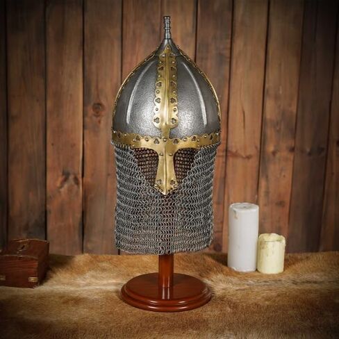 خوذة خشبية حامل روماني فايكنغ فايكنج شاشة عرض الصليبي شاشة تمبلار سبارتان كوزبلاي لارب فارس in Kuwait