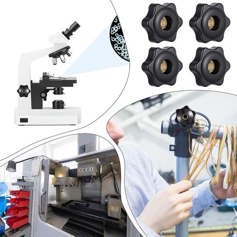 Bewudy 6pcs Star Knobs, Threaded Hexagon Head Knob M6 Clamping Nuts Knobs Black Screw-On Type Threaded Knob Nuts in Saudi Arabia