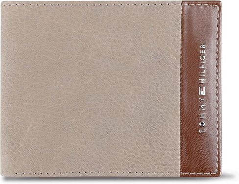Tommy Hilfiger Men's Two Tone Classic Bifold Wallet-Multiple Card Slots, Id Window, Compact in Saudi Arabia
