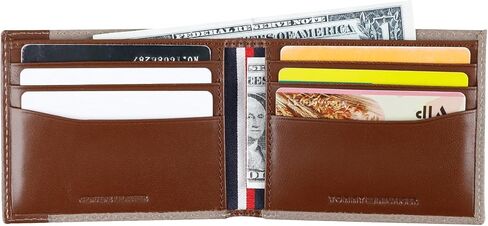 Tommy Hilfiger Men's Two Tone Classic Bifold Wallet-Multiple Card Slots, Id Window, Compact in Saudi Arabia