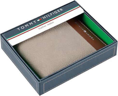 Tommy Hilfiger Men's Two Tone Classic Bifold Wallet-Multiple Card Slots, Id Window, Compact in Saudi Arabia