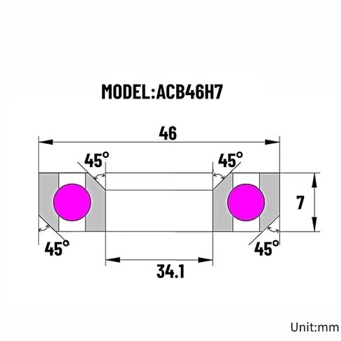 1PCS ACB46H7 محمل سماعات الرأس 34.1 * 46 * 7 مم 45 ° * 45 ° BICYCLE BOWN SLEEVE BELINGS ACB3039 BIKE in Kuwait
